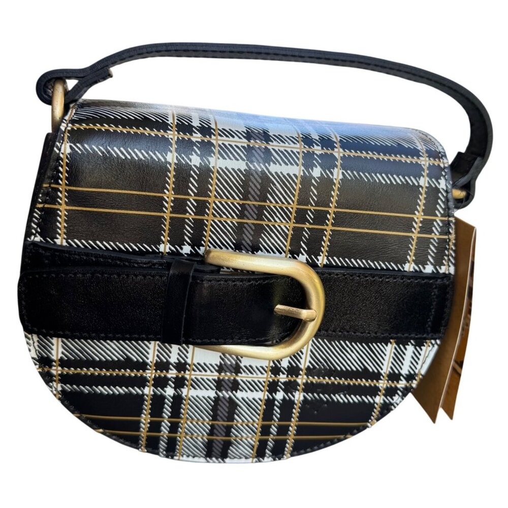 Patricia Nash Annfield Crossbody Bag black and white plaid. NWT $199